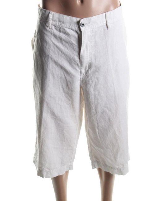 INC Gray Linen Flat Front Capri Pants for men