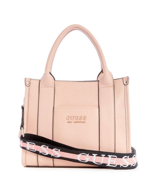 Guess Factory Esme Small Satchel in Powder (Pink) | Lyst