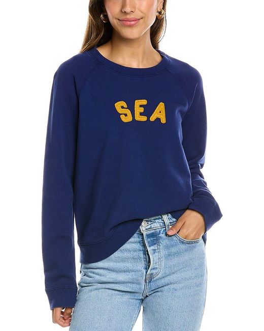 Sea Blue Felt Letter Sea Sweatshirt