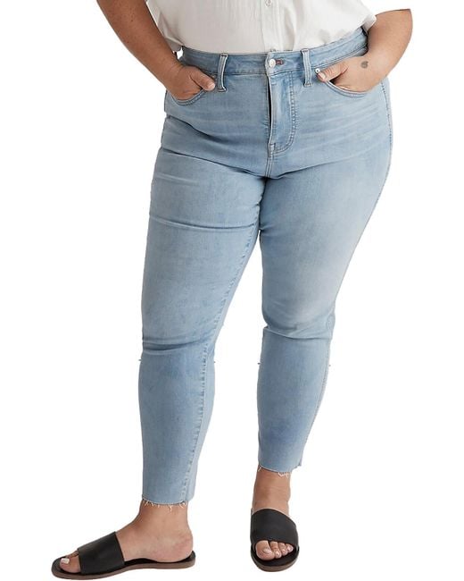 Madewell Blue Plus High-rise Cropped Skinny Jeans
