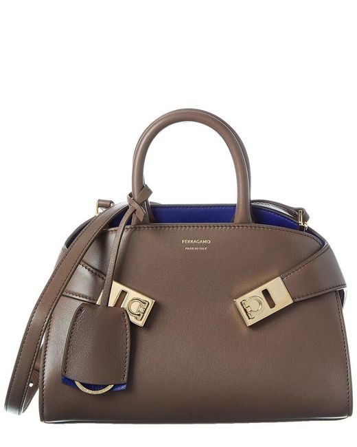 Ferragamo Brown Hug Mini Leather Crossbody