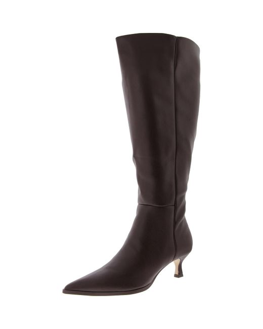 Madden Girl Black Debut Pull On Pointed Toe Knee-High Boots