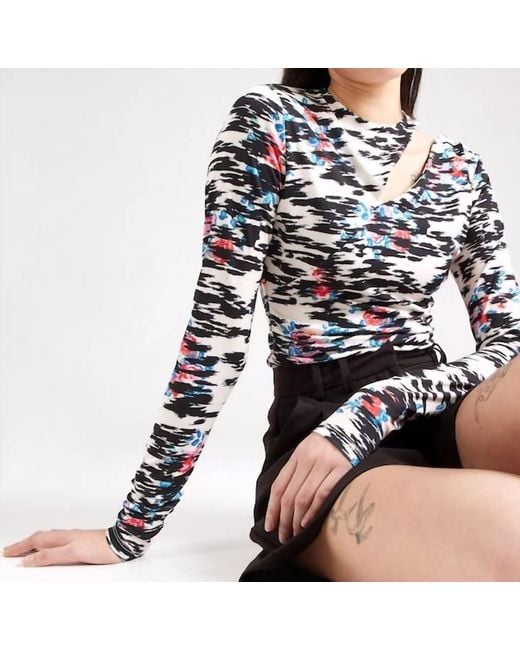 Essentiel Antwerp Blue Hallas Printed Tshirt