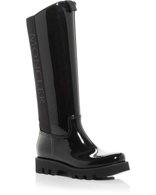 Moncler Black Gilla Pull On Tall Knee-high Boots