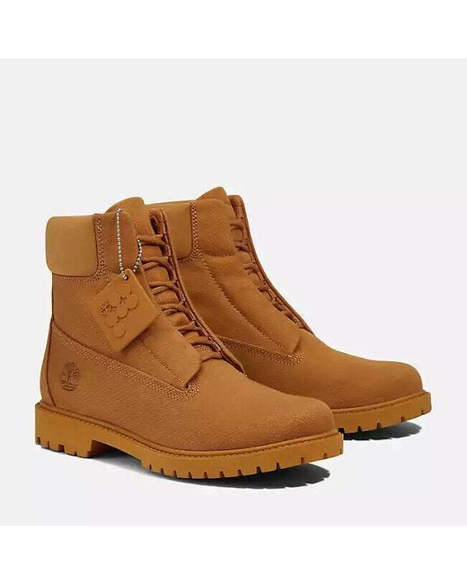 Timberland Brown X Pangaia Tb0a5xvy231 Wheat Cotton 6" Waterproof Boots Xxx673
