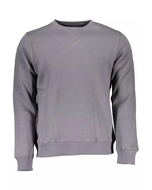 North Sails Gray Blue Cotton Sweater for men