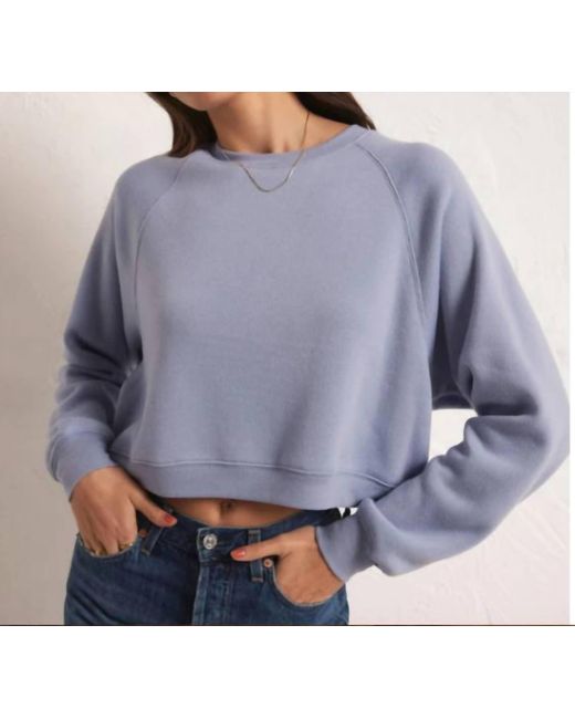 Z Supply Gray Crop Out Sweatshirt