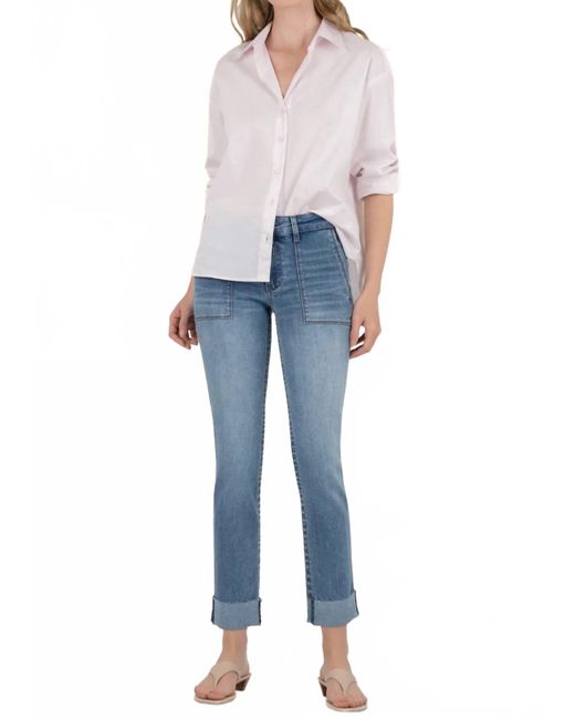 Kut From The Kloth Blue Stevie Crop Straight Leg Jeans