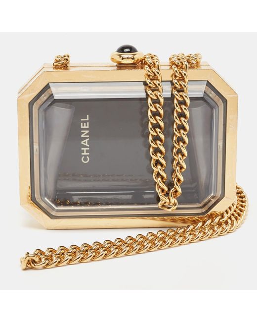 Chanel Metallic Premiere Plexiglass Minaudiere Clutch Bag