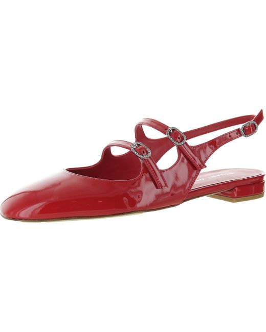 Stuart Weitzman Red Claris Embellished Patent Leather Slingbacks