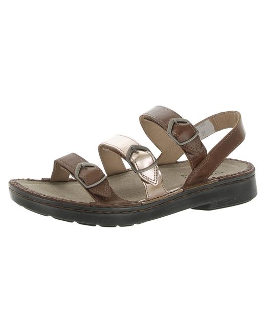 Naot Brown Lamego Leather Slingback Strappy Sandals