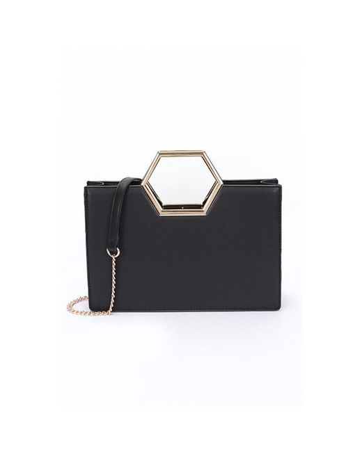 Fashnzfab Black Top Handle Structured Tote Bag