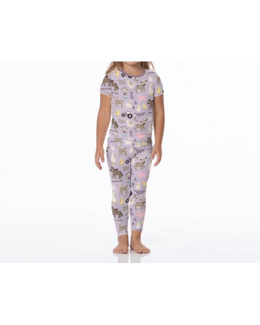 KICKEE Black Short Sleeve Pajama Set