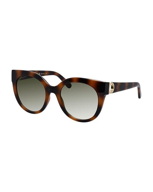 Ferragamo Black Sf 1031s 214 53mm Cat Eye Sunglasses