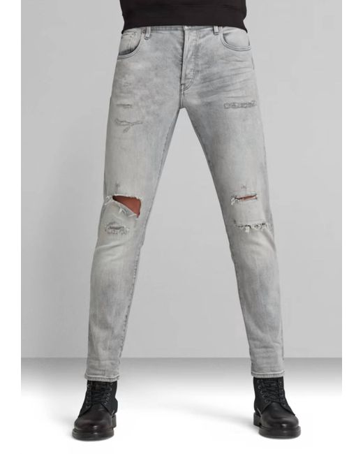 G-Star Gray Slim Stretch Denim Jeans for men