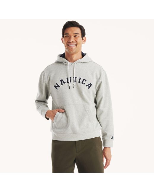 Nautica Gray Pullover Logo Hoodie for men
