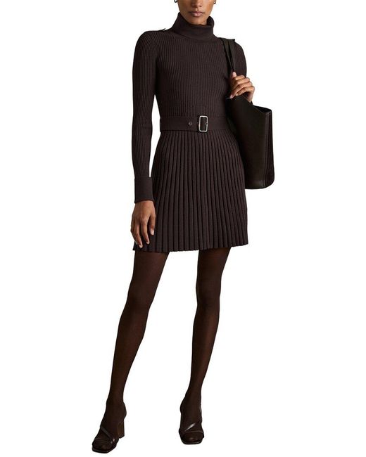 Reiss Women's Black Vinnie Short Knitted Dress