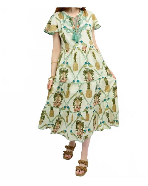Uncle Frank Green Mid Cap Flutter Dress