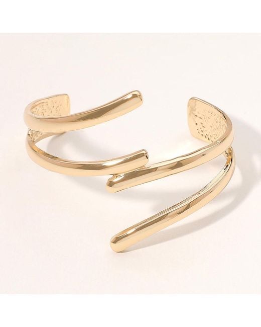 Fashnzfab Natural Abstract Double Split Cuff Bracelet