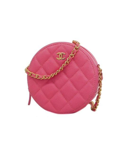 Chanel Pink Leather Shoulder Bag (pre-owned)