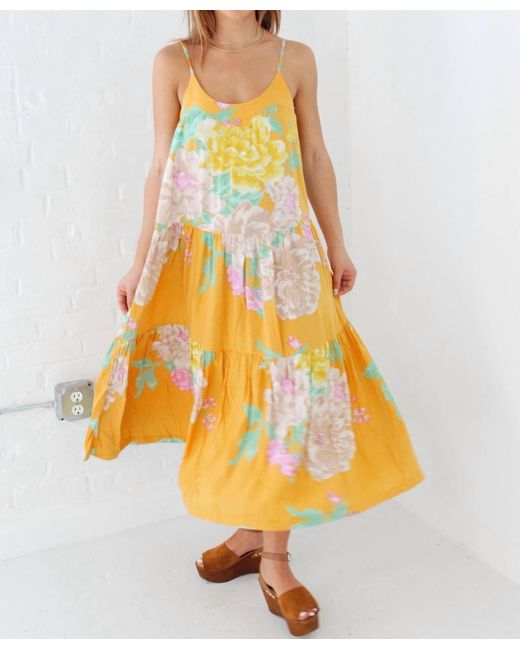 Z Supply Yellow Laila Floral Maxi Dress