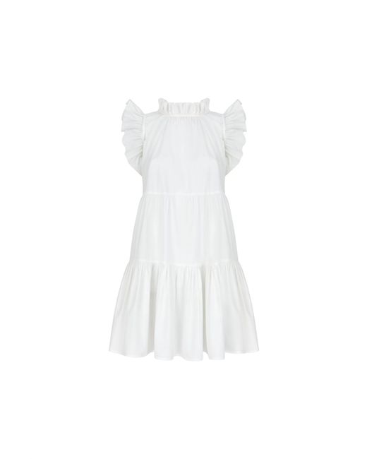 Monica Nera White Luna Mini Dress