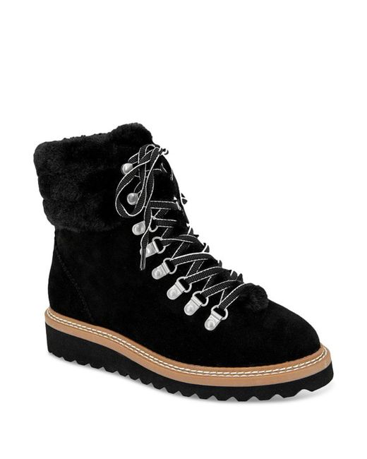 Splendid Evita Suede Faux Fur Hiking Boots in Black Lyst