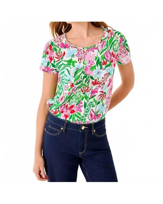 Lilly Pulitzer Women's Blue Etta Scoop Neck Top