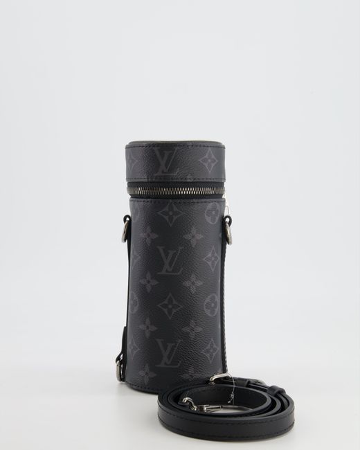 Louis Vuitton Black Monogram Canvas Bottle Holder Bag With Silver Hardware
