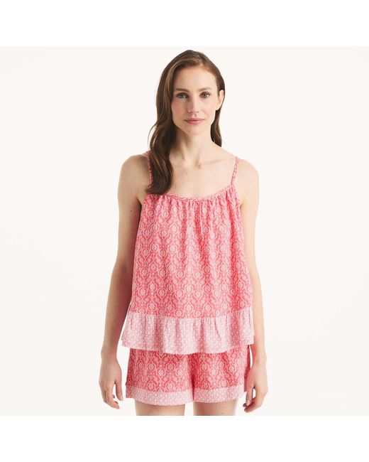 Nautica Pink Printed Pajama Short Set