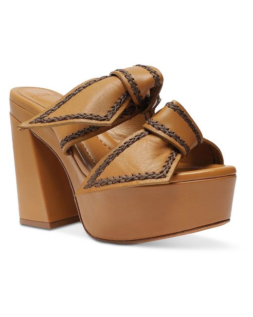 Alexandre Birman Brown Clarita Leather Embroidered Platform Sandals