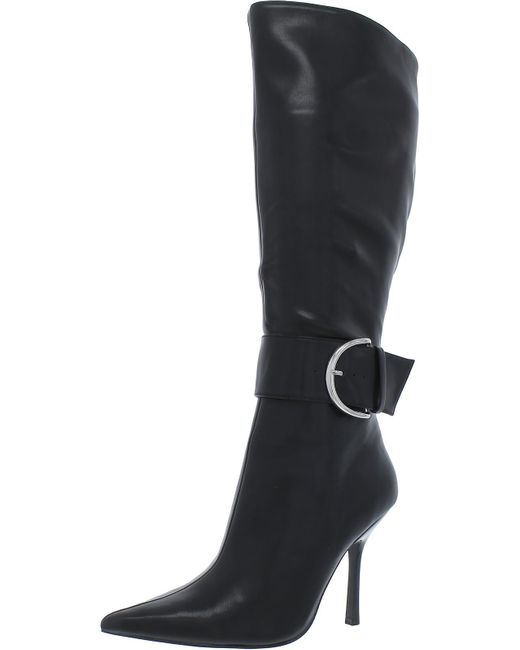 Steve Madden Black Priyanka Faux Leather Tall Knee-high Boots