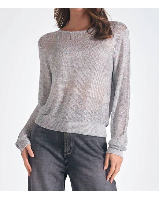 Elan Gray Iris Top Sweater