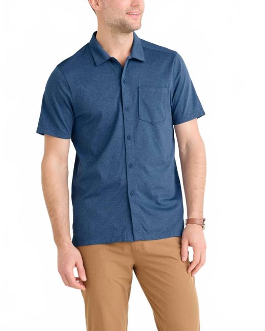Saxx Underwear Co. Blue Droptemp Dry Resort Button Down Shirt