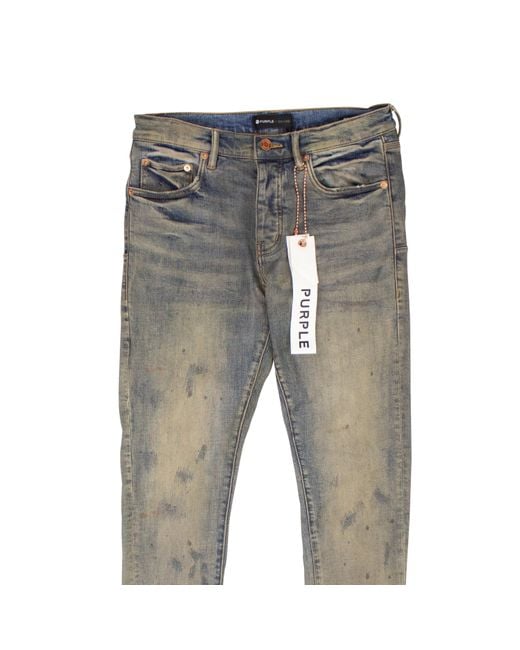 Purple Brand Gray Oil Repair Skinny Jeans - Indigo for men
