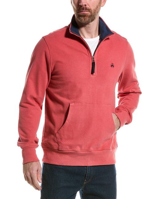 Brooks Brothers Red Sueded Jersey 1/2-zip Pullover for men