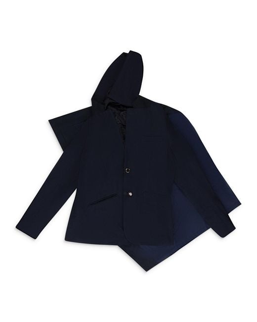 Fumito Ganryu Blue Draped Blazer for men