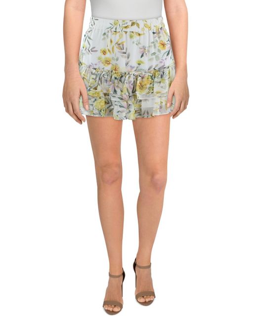 Generation Love Green Audrina Floral Short Mini Skirt