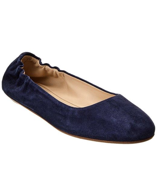 Theory Blue Glove Suede Ballet Flat