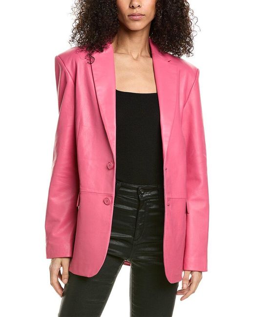 Lamarque Pink Leather Blazer