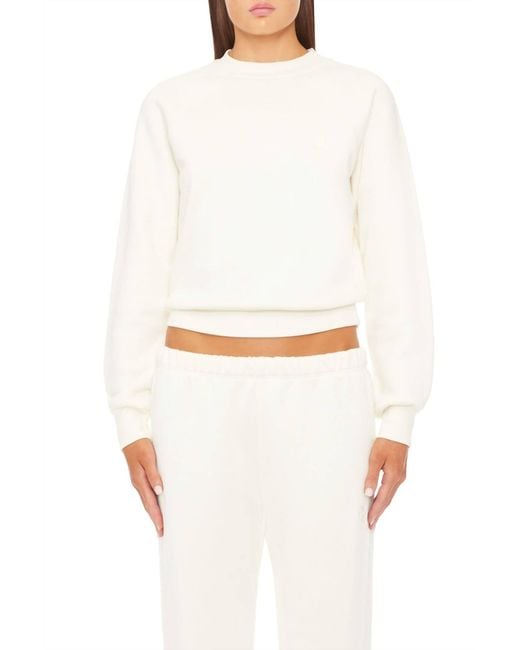 ÉTERNE White Shrunken Raglan Sweatshirt