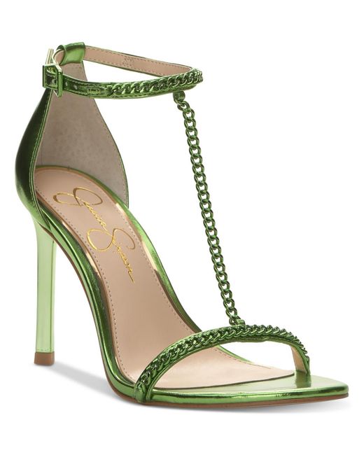 Jessica Simpson Green Qiven Faux Leather Heels