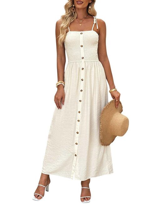 CHARLOTTE GREEN White Maxi Dress