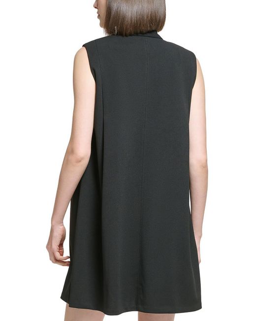 Calvin Klein Black Tie Neck Short Mini Dress