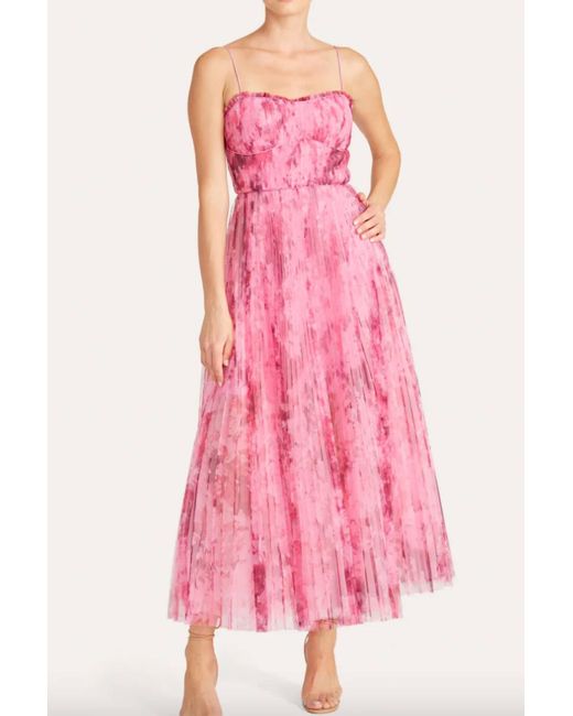 Monique Lhuillier Pink Sleeveless Tulle Maxi Dress