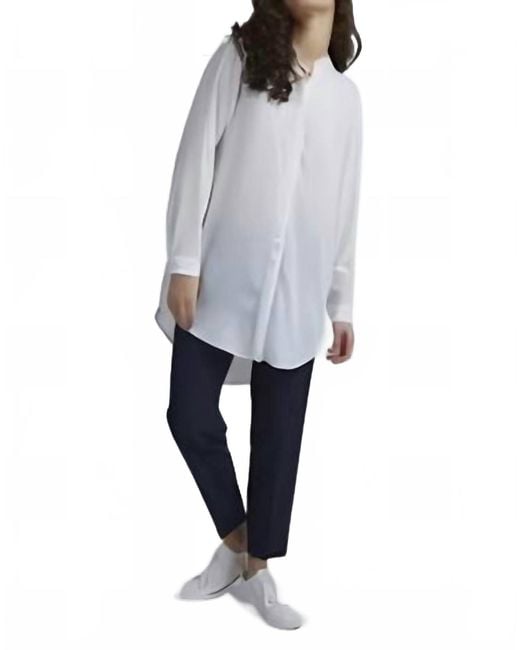 Ichi Gray Button-Up Tunic Shirt