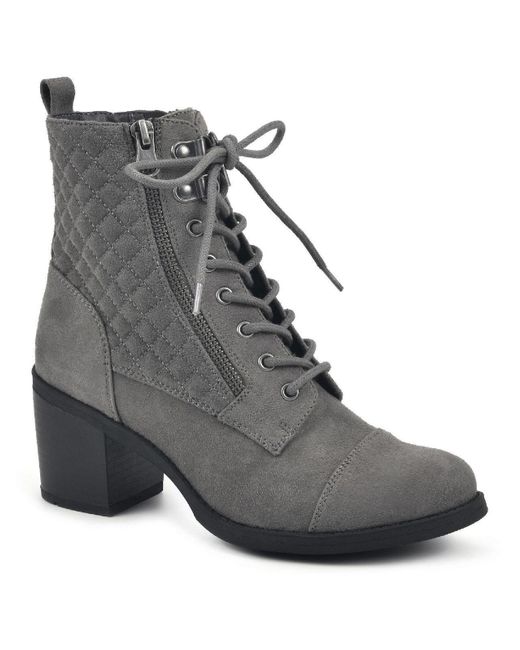 White Mountain Dorsett Faux Leather Ankle Ankle Boots in Gray | Lyst