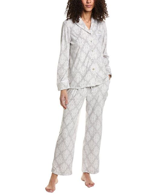 Carole Hochman Gray 2pc Pajama Pant Set