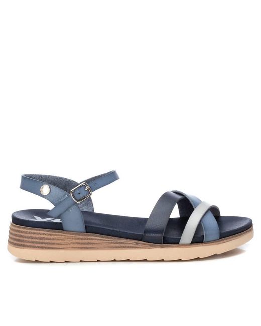 Xti Blue Low Wedge Sandals