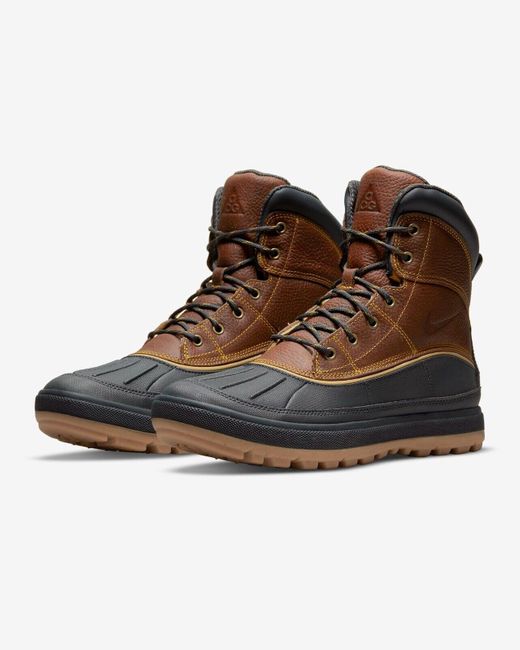 Nike Brown Woodside Ii 525393-770 Men Gold Leaf Anthracite Leather Boots Size 9 Zj231 for men